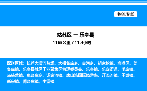 姑苏区到乐亭县物流专线