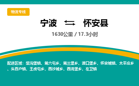 宁波到怀安县货运专线|宁波到怀安县物流公司哪家信誉好